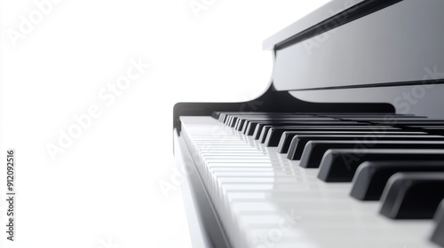 Piano isolated on white background