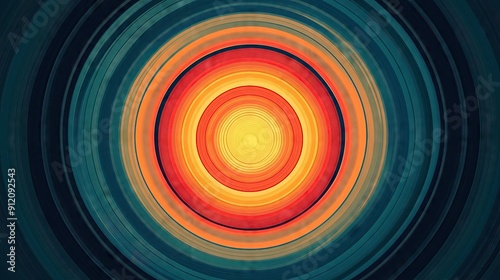 Abstract background with concentric circles in varying colors