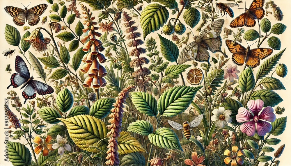 Obraz premium Close Up Plant Elements. Nature Background