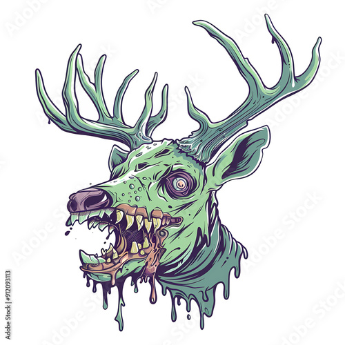 deer zombie slime monster illustration