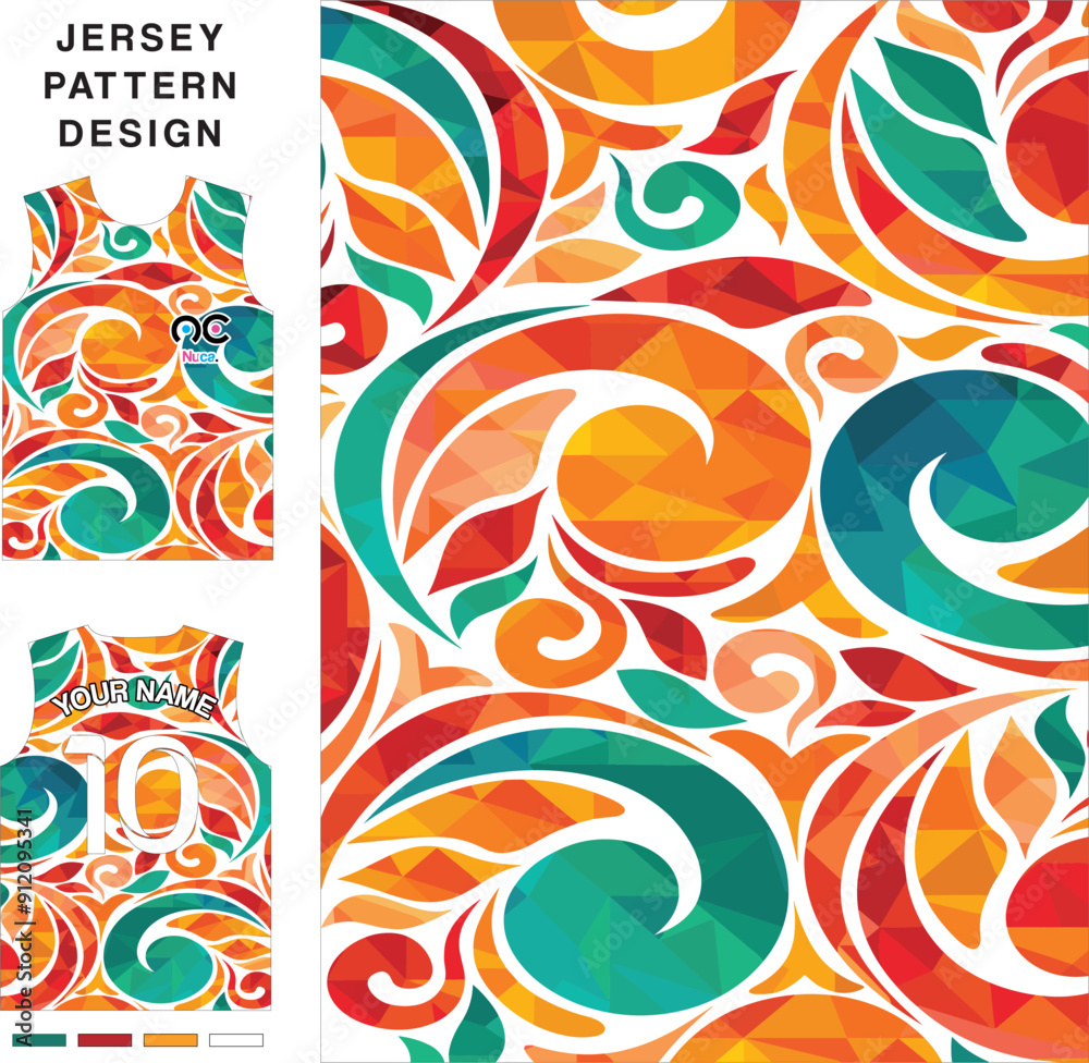 Fototapeta premium Abstract tribal concept vector jersey pattern template for printing or sublimation sports uniforms football volleyball basketball e-sports cycling and fishing Free Vector.