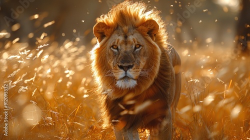 Majestic Lion in Golden Light