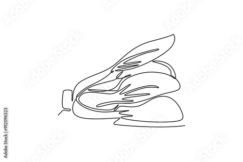 Single one line drawing whole healthy organic green bok choy for farming logo identity. Fresh Chinese paksoi concept for vegetable icon. Modern continuous line draw design graphic vector illustration
