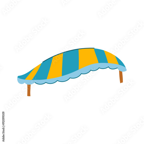 shade canopy awning cartoon. red roof, cafe sunshade, outdoor stripe shade canopy awning sign. isolated symbol vector illustration