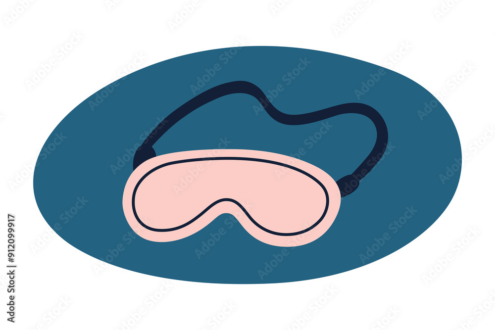 Vector illustration of a sleep mask for comfortable nighttime rest. Eye mask accessory for better sleep, bedtime relaxation, flat cartoon style, health and comfort, isolated colored clipart Vector illustration of a sleep mask for comfortable nighttime rest. Eye mask accessory for better sleep, bedtime relaxation, flat cartoon style, health and comfort, isolated colored clipart
