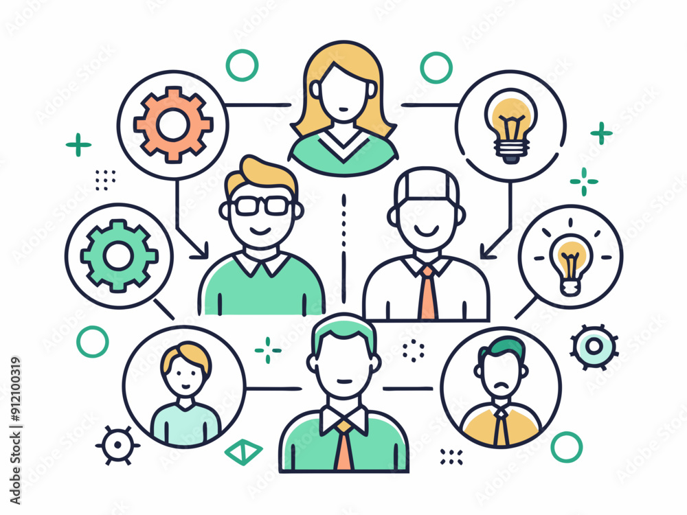 Vector business people icon set: social network communication symbols for team discussion concept Vector business people icon set: social network communication symbols for team discussion concept