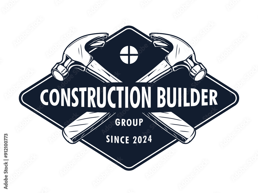 Fototapeta premium Construction builder logo badge design
