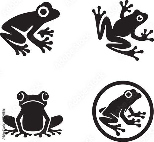 frog silhouette, frog icon, frog vector, 