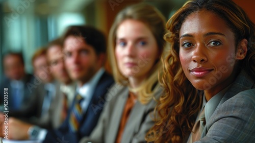 Businesswoman Looking at Camera During Meeting