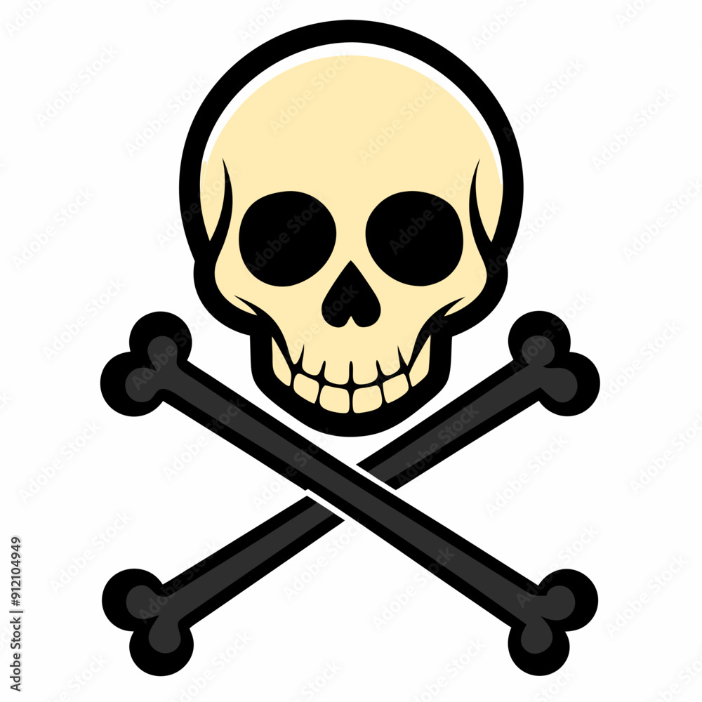 Crossing bones skull art vector illustration Crossing bones skull art vector illustration