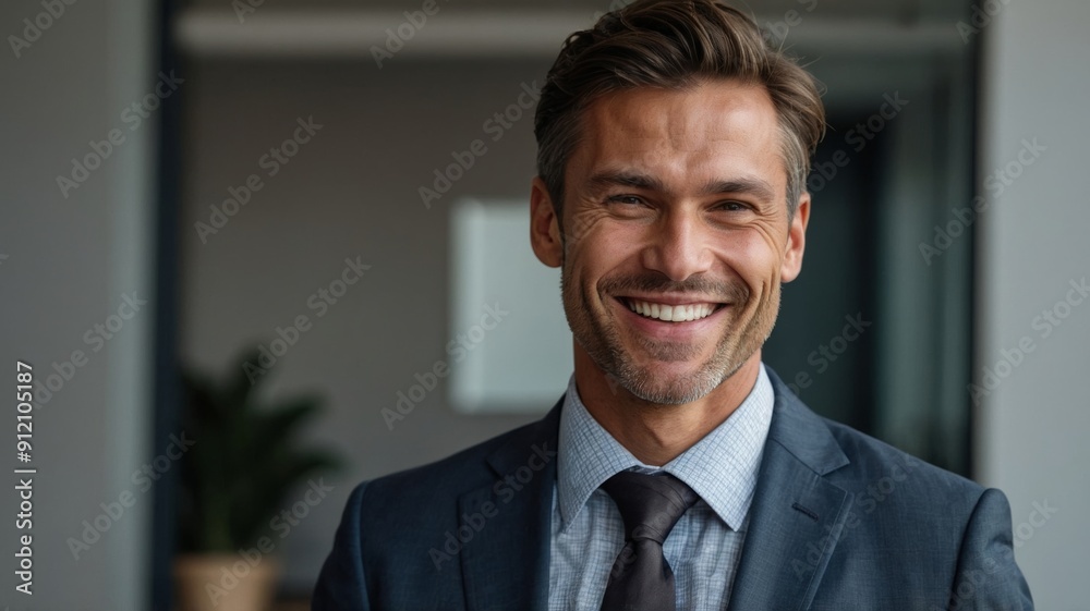 Smiling Businessman Posing for Photography Smiling Businessman Posing for Photography