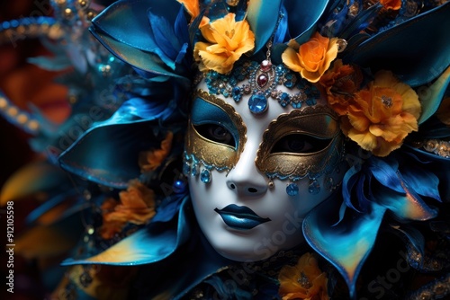 Carnival mask, photography with Canon 1DX Mark III, with generative ai photo