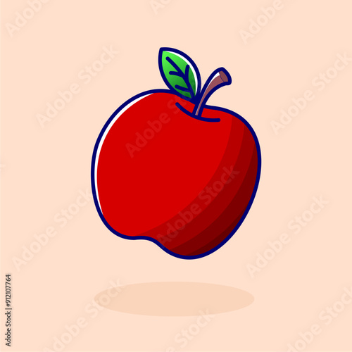 cute simple apple illustration icon