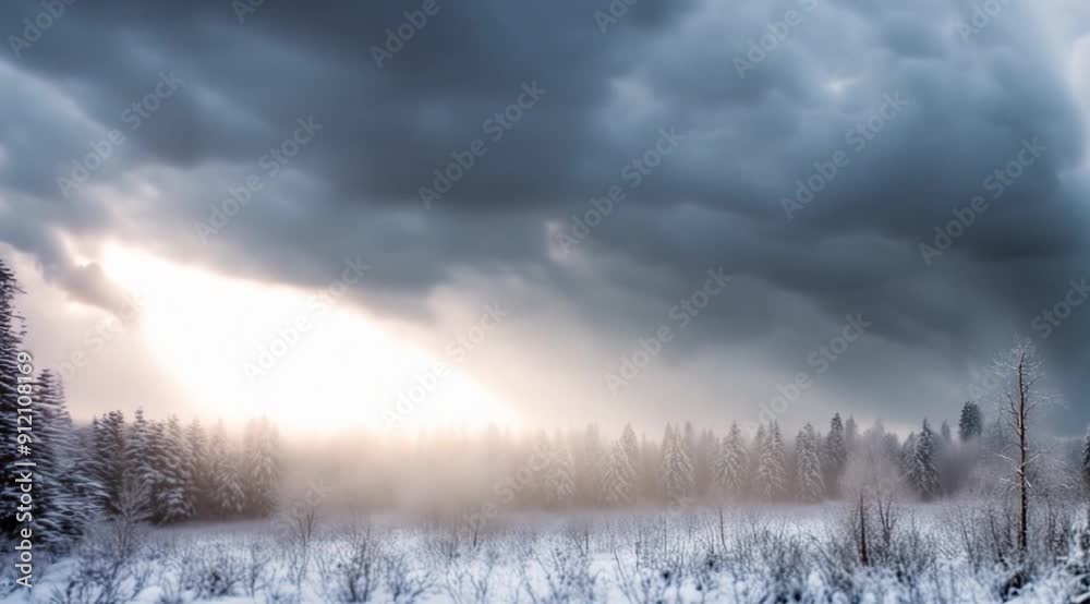 Storm scene during winter, Camera slow motion with different angles Storm scene during winter, Camera slow motion with different angles