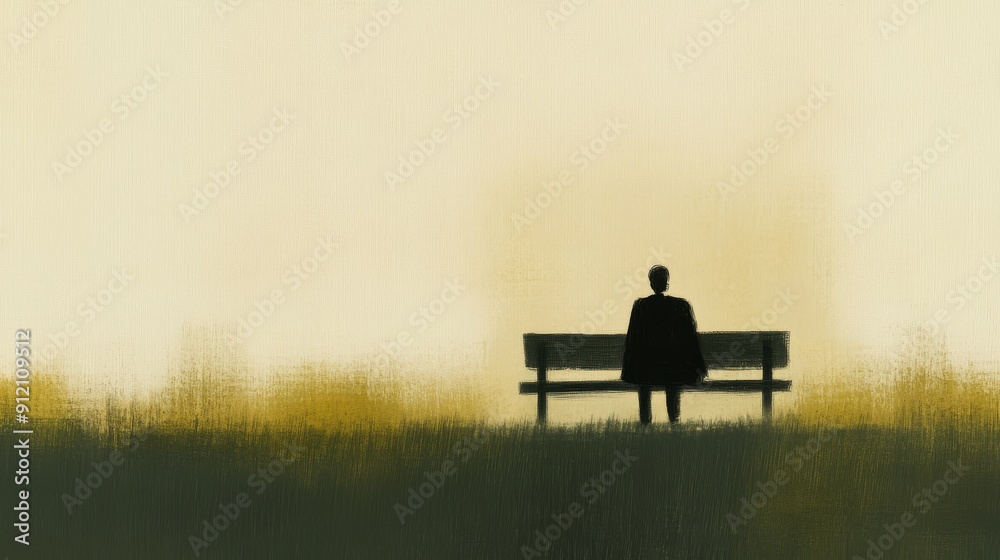 An intimate portrayal of a person sitting alone on a park bench lost in deep thought with a pensive expression and an aura of introspection capturing the essence of contemplation and inner peace An intimate portrayal of a person sitting alone on a park bench lost in deep thought with a pensive expression and an aura of introspection capturing the essence of contemplation and inner peace