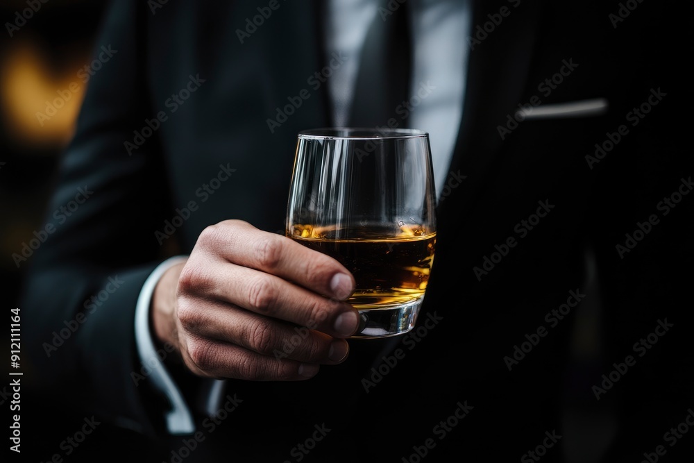 businessmen holding a glass of whiskey with generative ai businessmen holding a glass of whiskey with generative ai