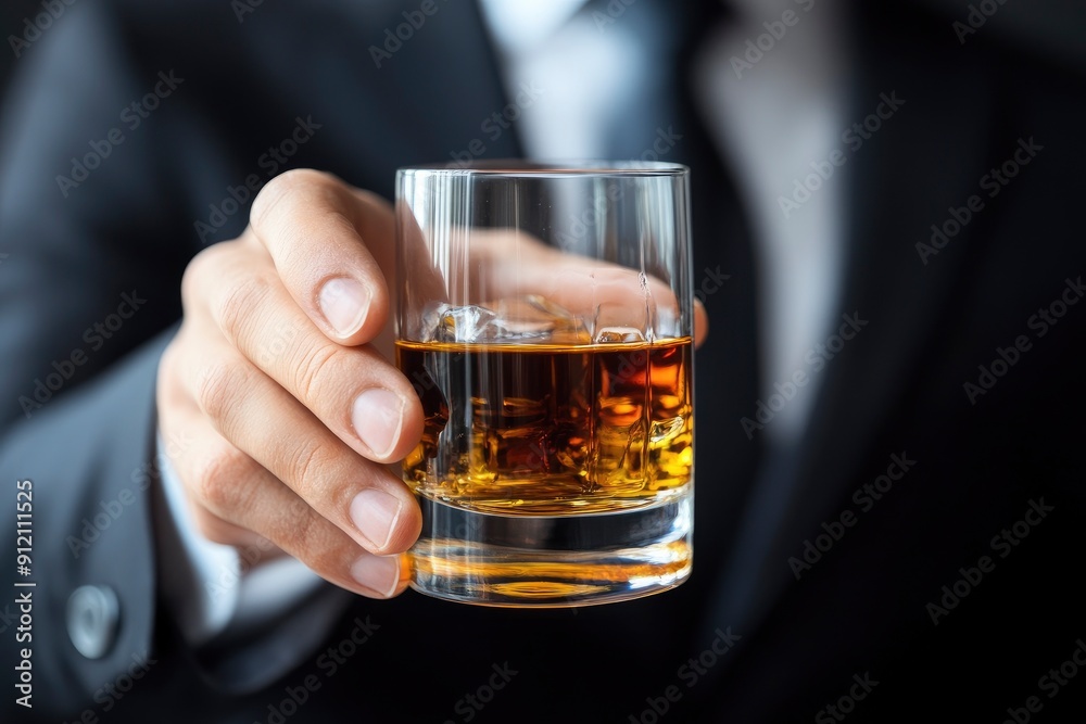 businessmen holding a glass of whiskey with generative ai businessmen holding a glass of whiskey with generative ai