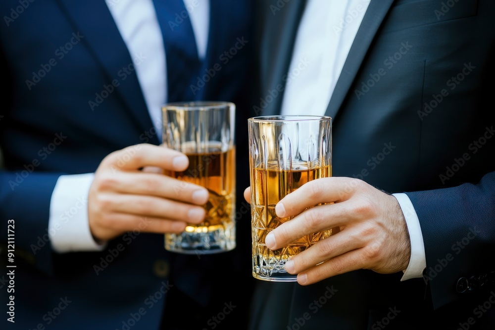 businessmen holding a glass of whiskey with generative ai