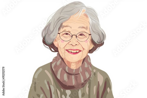 笑顔の日本人のおばあちゃん（おばあさん・祖母・終活・シニア・老後・老後資金）