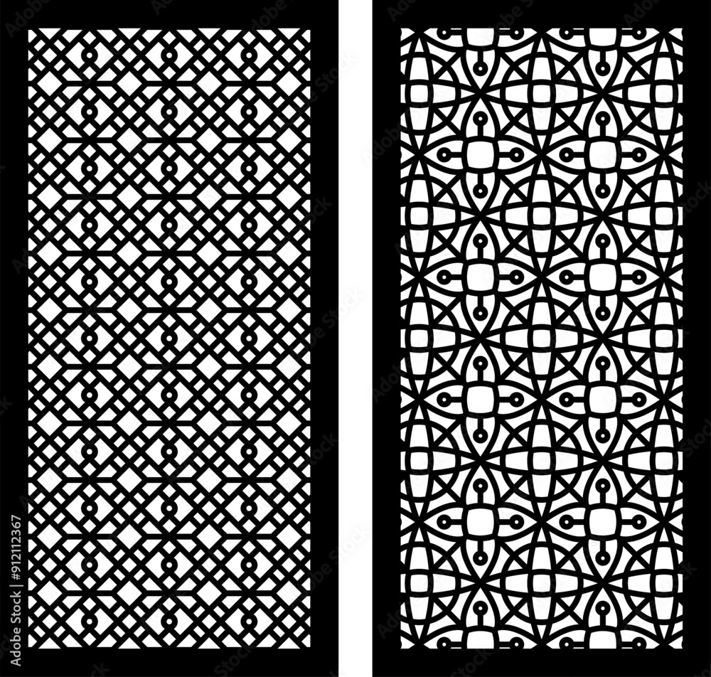 Geometric and simple pattern for panel, background, cutting art, and decoration Geometric and simple pattern for panel, background, cutting art, and decoration