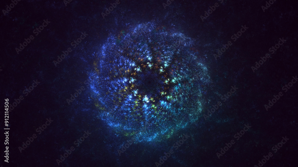 3D manual rendering abstract circle light background. Its not AI Generatd illustration.