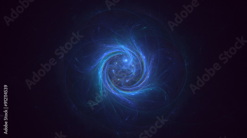 3D manual rendering abstract blue fractal light background. Its not AI Generatd illustration.