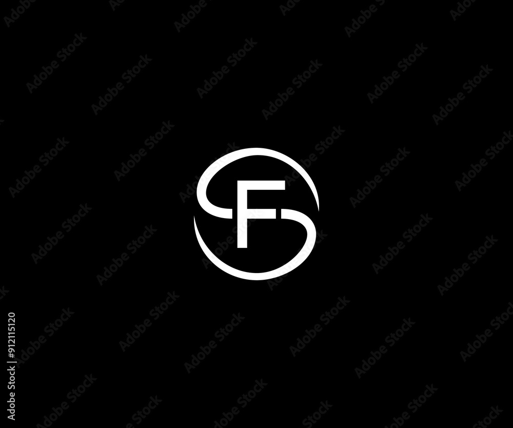 SF letter circle minimal logo design SF letter circle minimal logo design