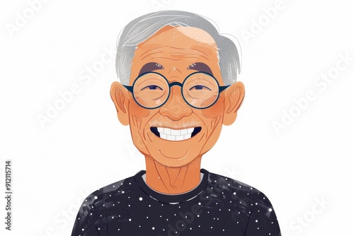 Obraz na płótnie 笑顔の日本人のおじいちゃん（おじいさん・祖父・リタイア・終活・シニア・老後・老後資金）