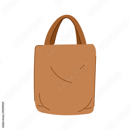 eco ecobag cartoon. canvas reusable, cloth handle, mockup template eco ecobag sign. isolated symbol vector illustration