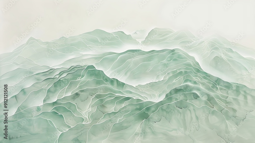 Abstract Mountainous Landscape in Watercolor Abstract Mountainous Landscape in Watercolor