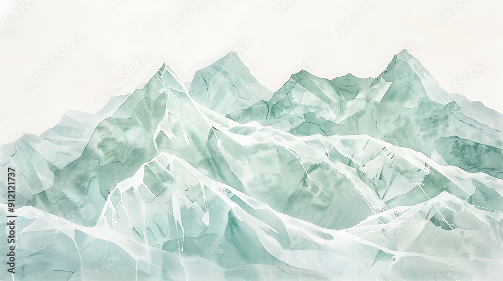 Watercolor Abstract Mountain Range Watercolor Abstract Mountain Range