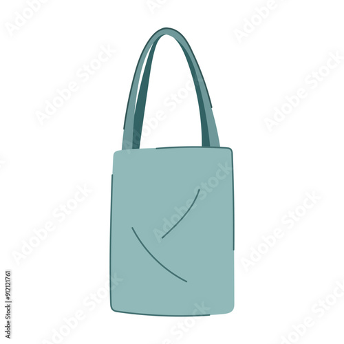 reusable ecobag cartoon. cloth handle, mockup template, carry realistic reusable ecobag sign. isolated symbol vector illustration