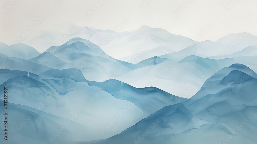Abstract Blue Mountain Landscape Abstract Blue Mountain Landscape