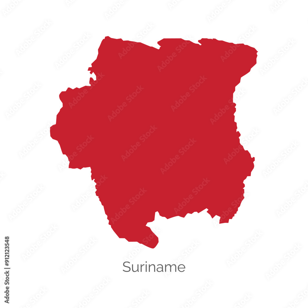 Fototapeta premium Suriname Map vector, illustration on isolated white background.