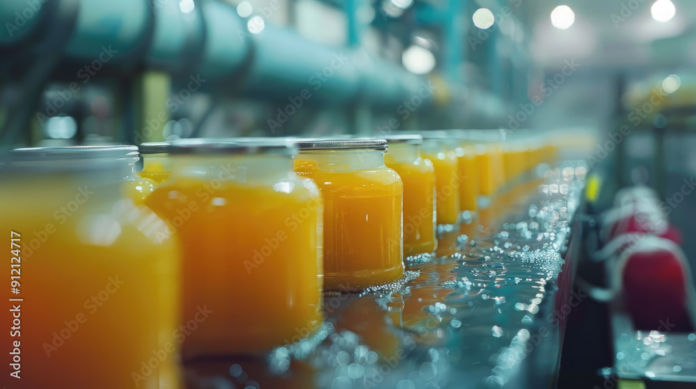 Production of orange juice at the factory. Production of orange juice at the factory.