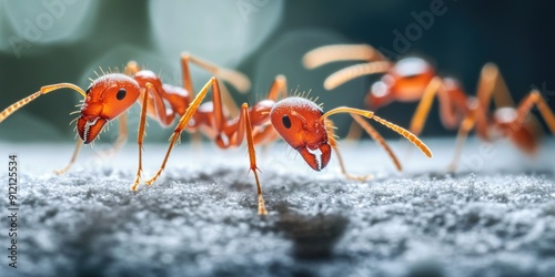 Ants crossing field photo