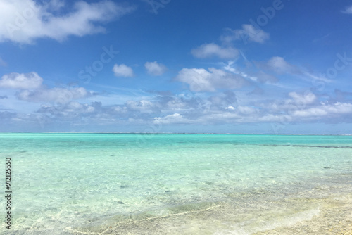 beach with blue sky, Cook Islands