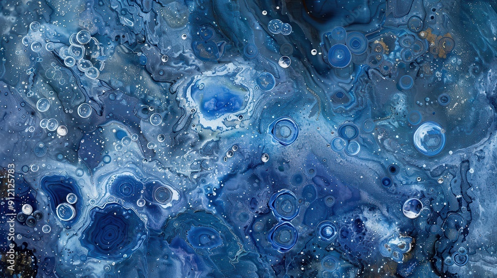 Abstract Blue and Silver Swirls with Golden Flecks Background Illustration Abstract Blue and Silver Swirls with Golden Flecks Background Illustration
