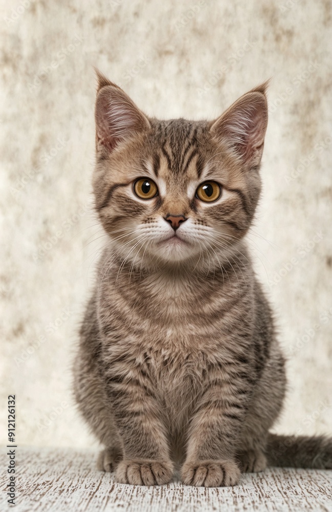 Cute kitten standing on slid background Cute kitten standing on slid background