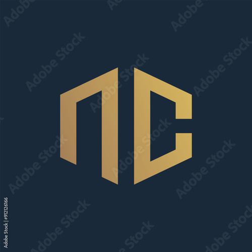 Alphabet letter icon logo CN or NC