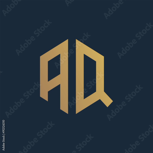 AQ logo. A Q design. White AQ letter. AQ, A Q letter logo design. Initial letter AQ linked circle uppercase monogram logo