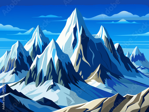 landscape with mountains and blue sky vector