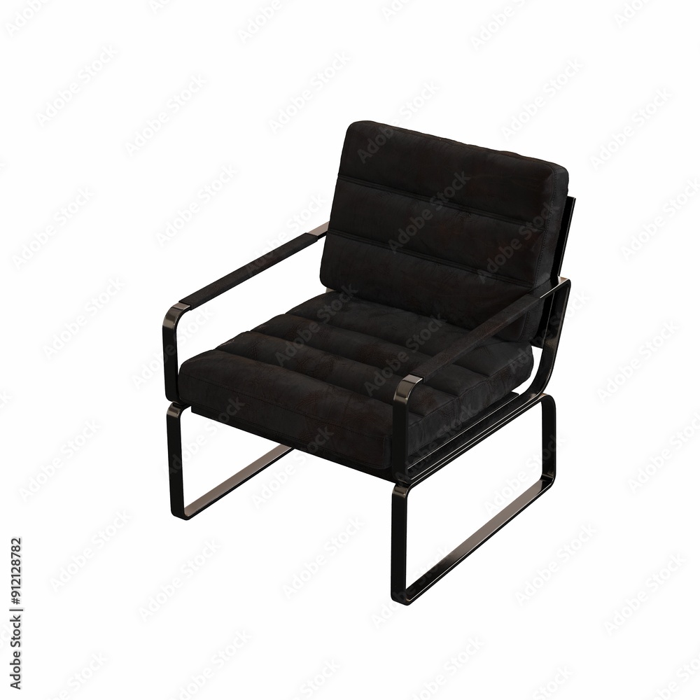 Fototapeta premium armchair isolated on white background, comfortable furniture for home interior, 3D illustration, cg render