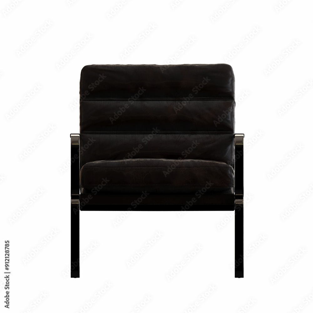 armchair isolated on white background, comfortable furniture for home interior, 3D illustration, cg render