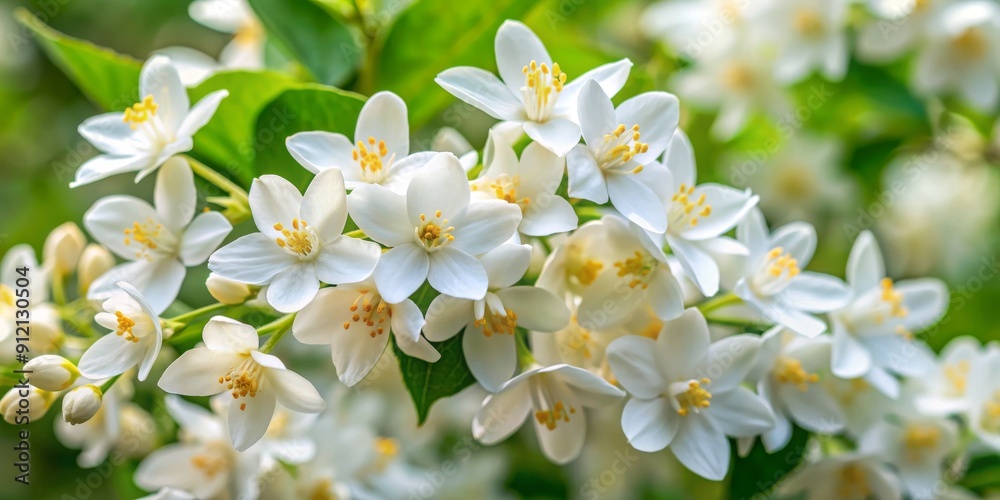 A bunch of white flowers with yellow centers A bunch of white flowers with yellow centers