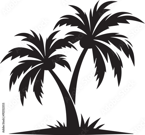 Coconut Tree vector silhouette illustration