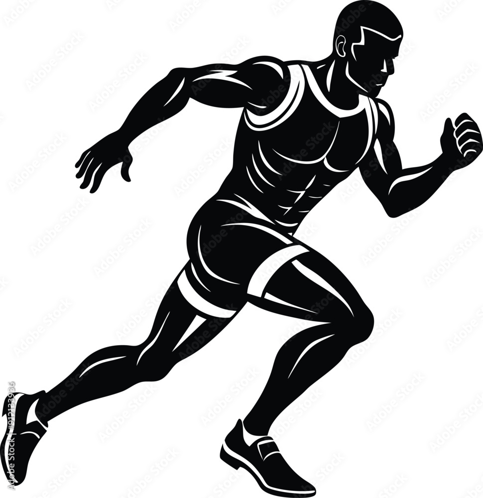 A man running silhouette vector design A man running silhouette vector design