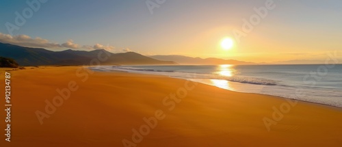 Golden Hour Beach Sunset