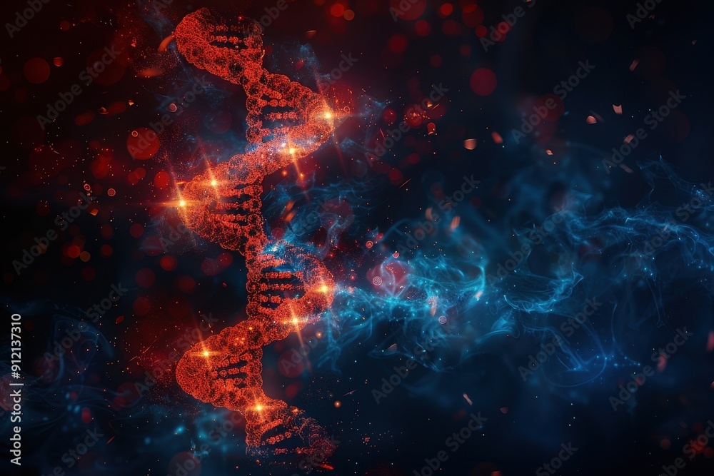 Abstract Medical Background Vector Art Depicting DNA Strand in Vibrant Colors Abstract Medical Background Vector Art Depicting DNA Strand in Vibrant Colors