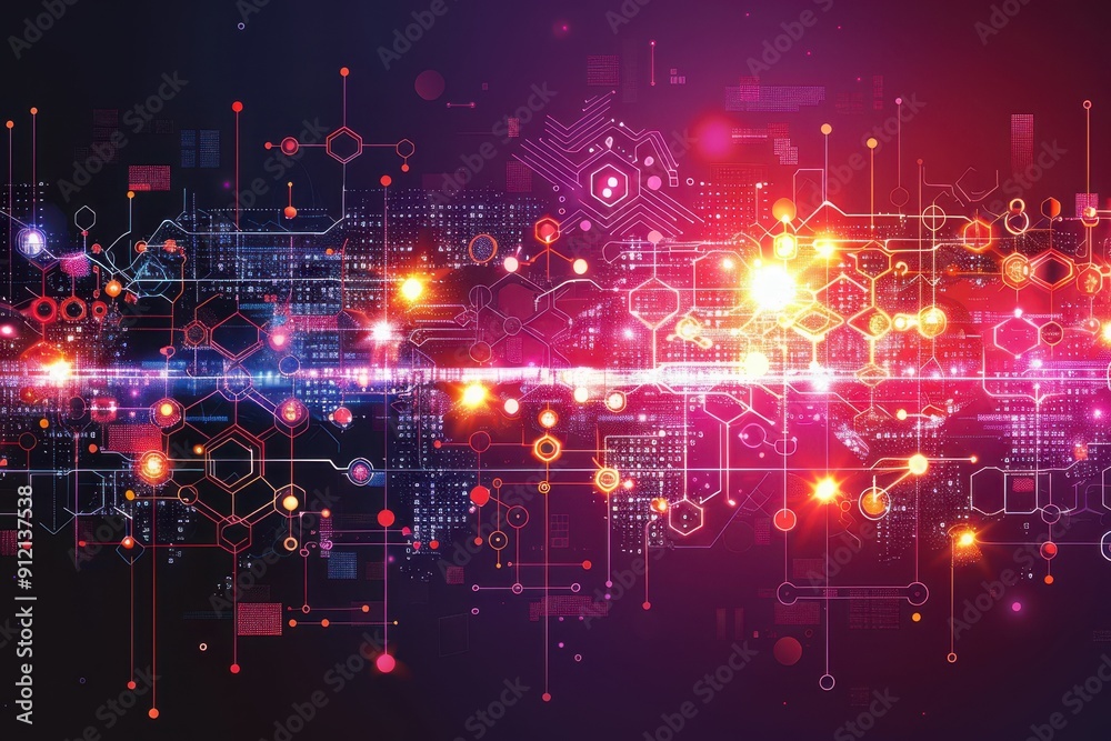 Obraz premium Abstract Medical Background Vector Art With Dynamic Patterns and Glowing Elements